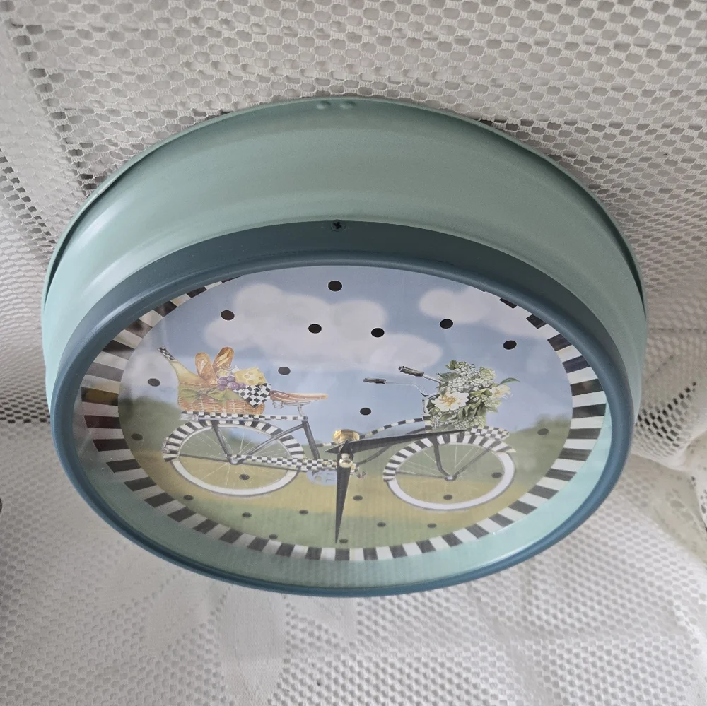 MacKenzie-Childs Bike Ride Retro-Style Clock - Picture 3 of 10
